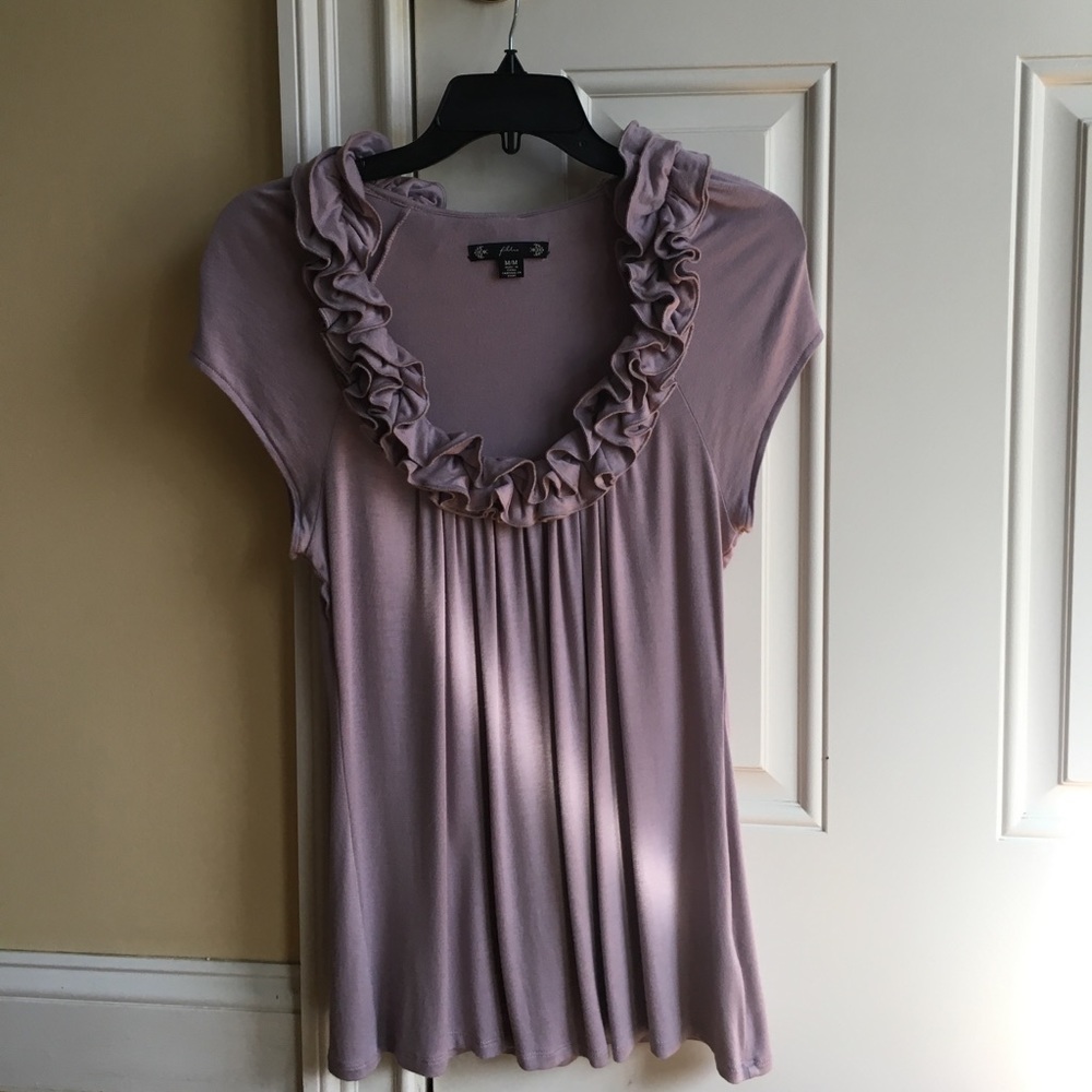 Lavender ruffle collar top from Nordstrom. Med.